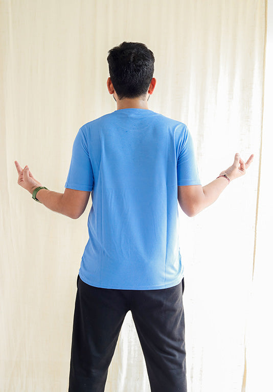 Plain Dry Fit Blue T-shirt For Men