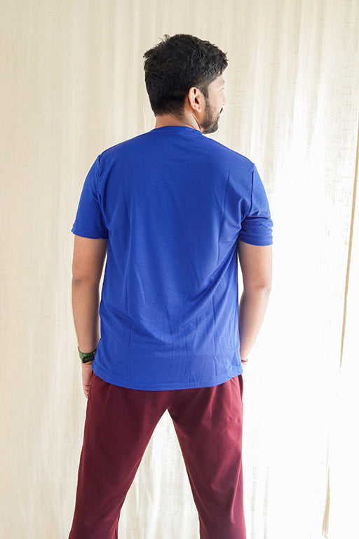 Plain Dry Fit Blue T-shirt For Men