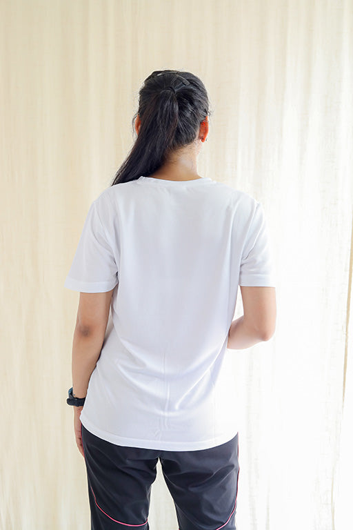 Plain Dry Fit White T-shirt For Women