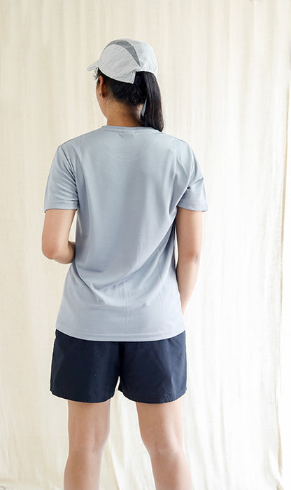 Plain Dry Fit Gray T-shirt For Women