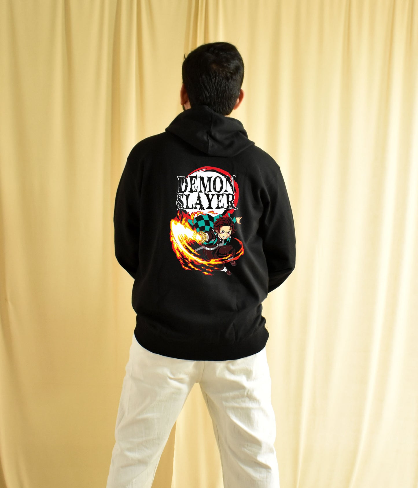 Demon Slayer Character Back Print Anime Hoodie Black - Unisex