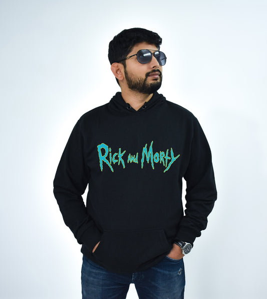 Rick and Morty Printed Black Hoodie for Unisex