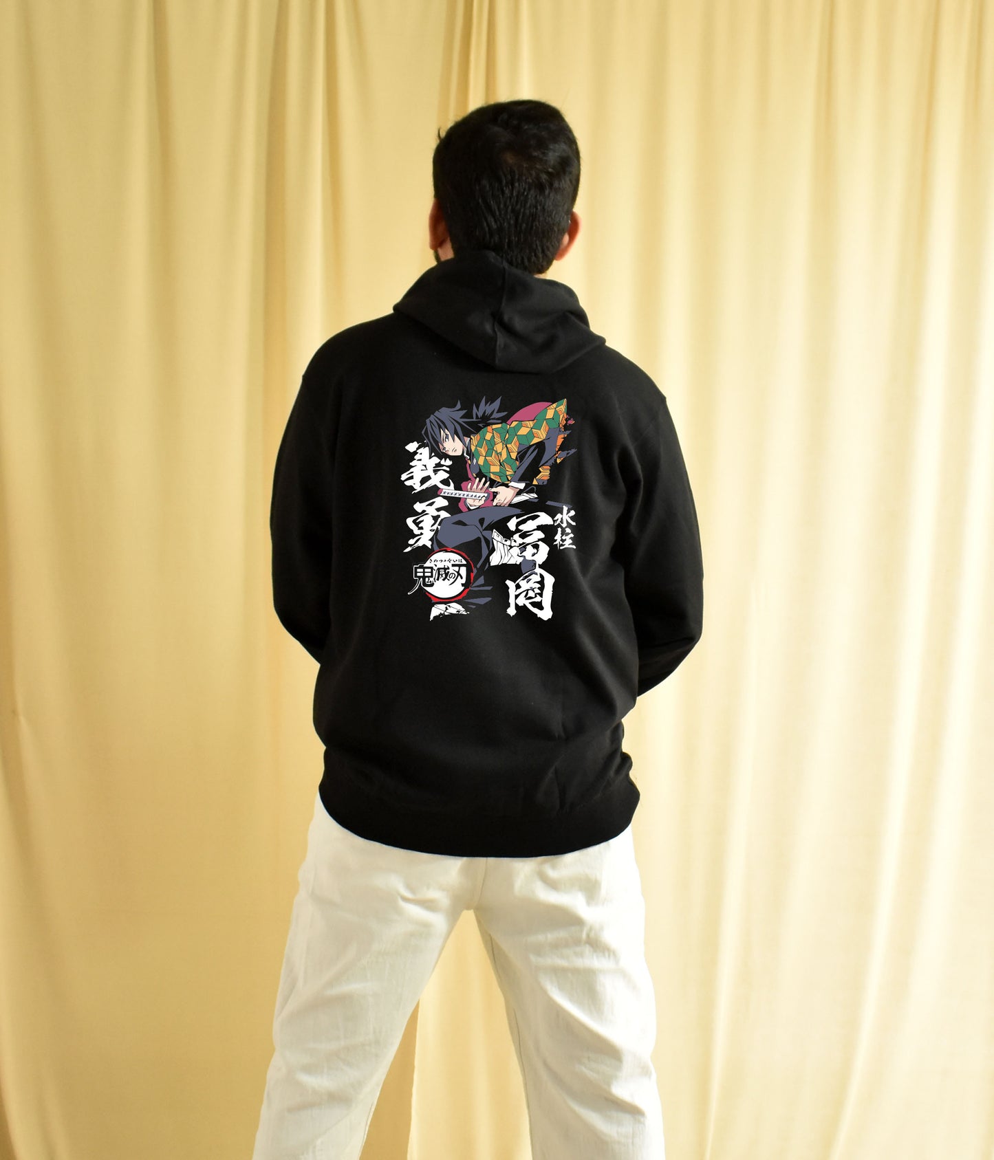 Demon Slayer Back Print Anime Hoodie Black - Unisex