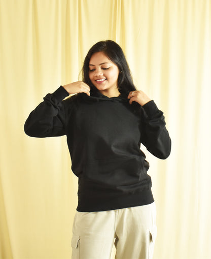 Plain Black Hoodie for Women (Unisex)