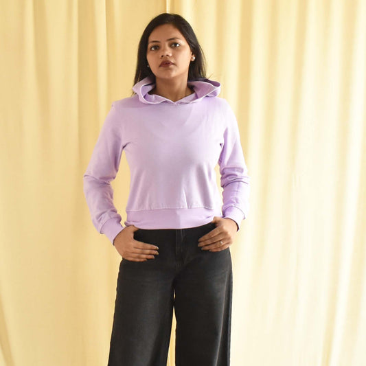 Lavender Crop Hoodie for Women