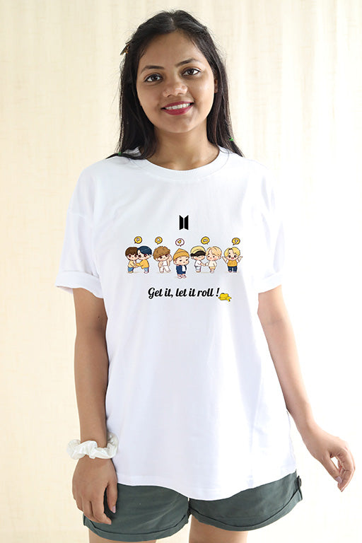 BTS Butter Team Unisex oversized white T-Shirt