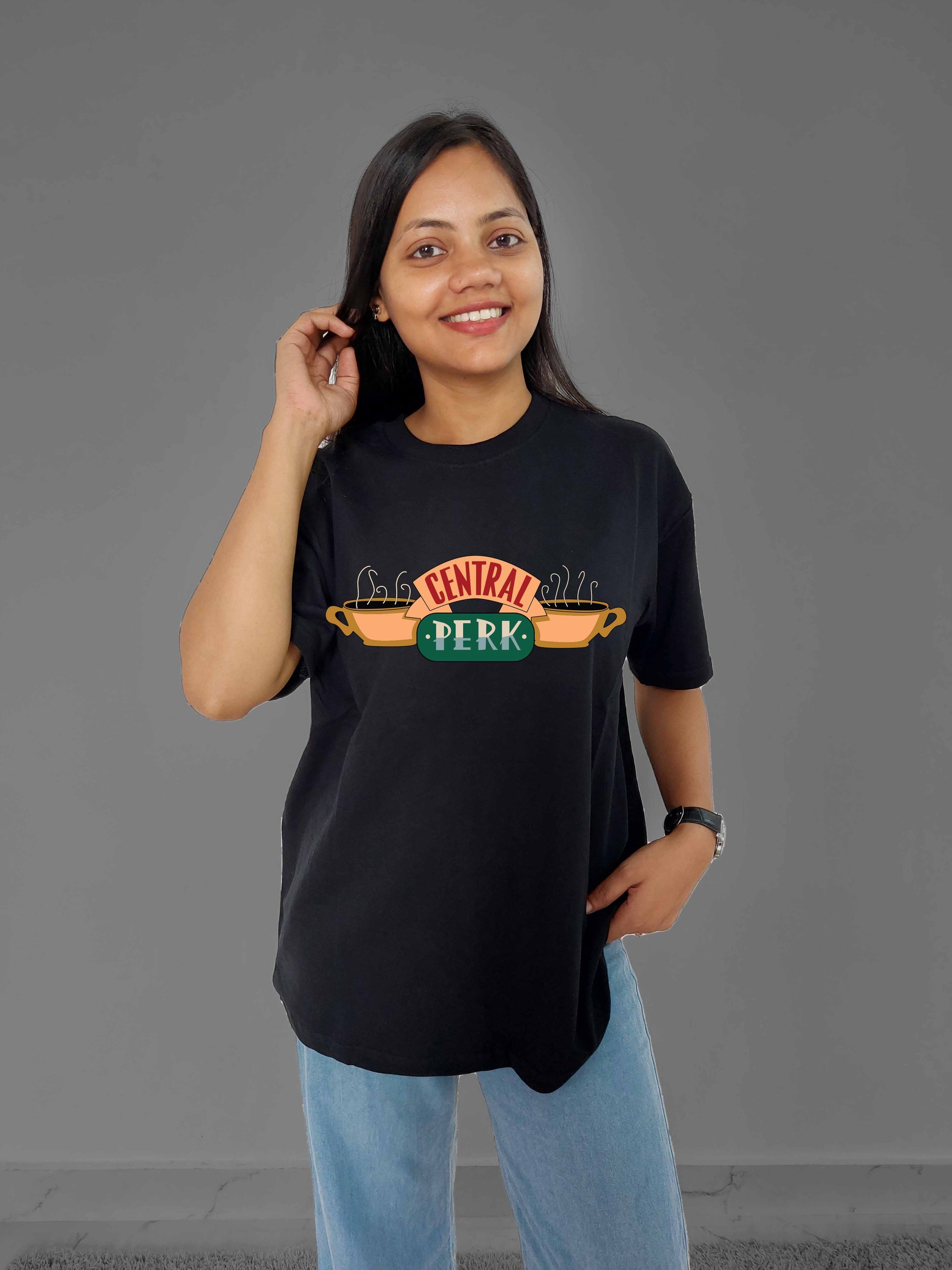 Friends Central Park Black Oversized T-Shirt - MyTeez