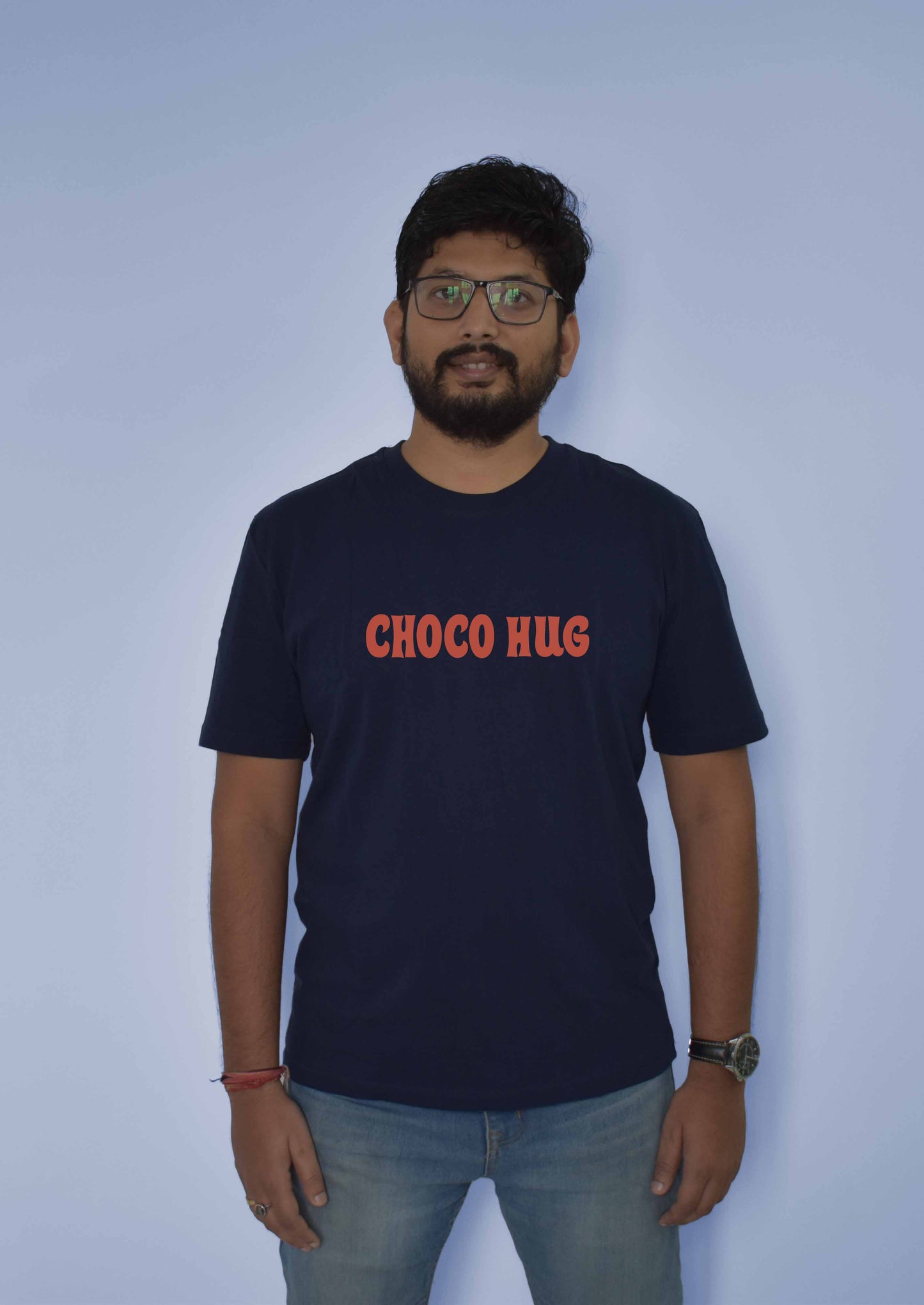 Choco Hug Navy Blue Regular T-Shirt - MyTeez