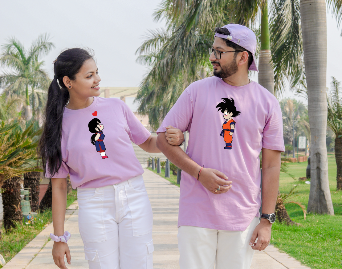 Goku and Chi Chi Couple T-shirt for Couples in eternal love & Dragon Ball Fans