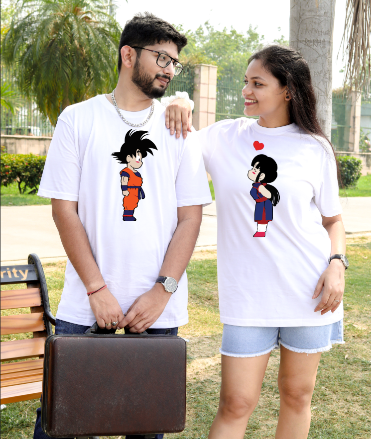 Goku and Chi Chi Couple T-shirt for Couples in eternal love & Dragon Ball Fans