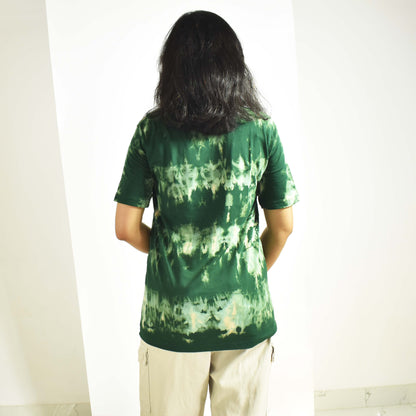 Ultra Soft Trendy 180 gsm pure cotton Green Tie Dye T-shirt (Unisex)