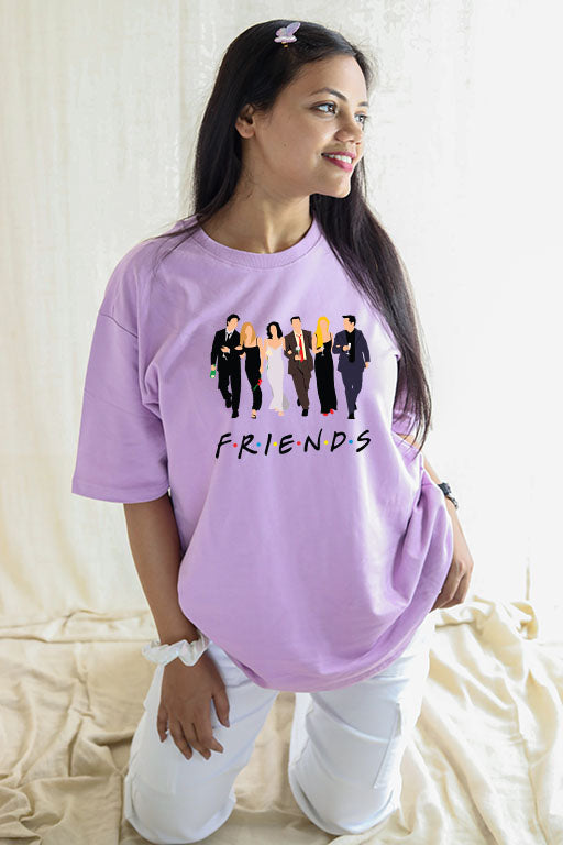 Friends Characters Design Oversized T-Shirt for Women