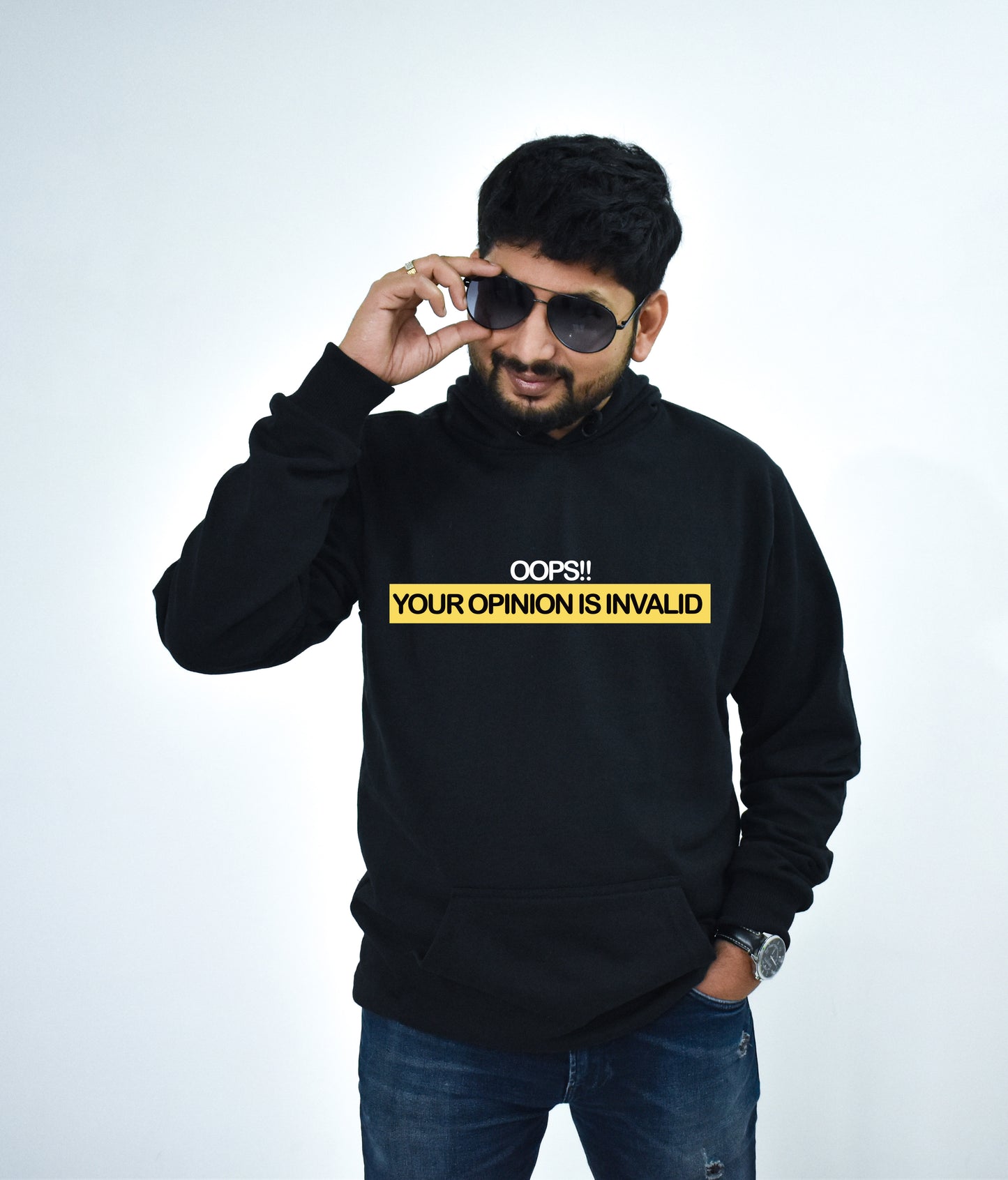 Your Opinion Is Invalid Minion Black Hoodie for Unisex