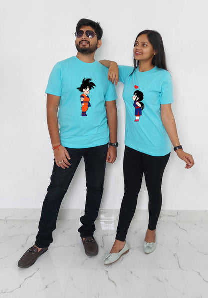 Goku and Chi Chi Couple T-shirt for Couples in eternal love & Dragon Ball Fans