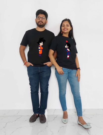 Goku and Chi Chi Couple T-shirt for Couples in eternal love & Dragon Ball Fans