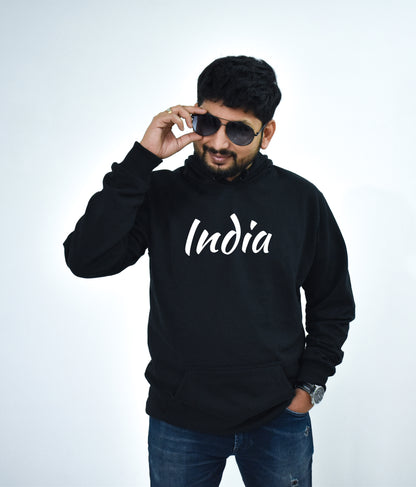 Republic Day Special Printed Black Hoodie for Unisex