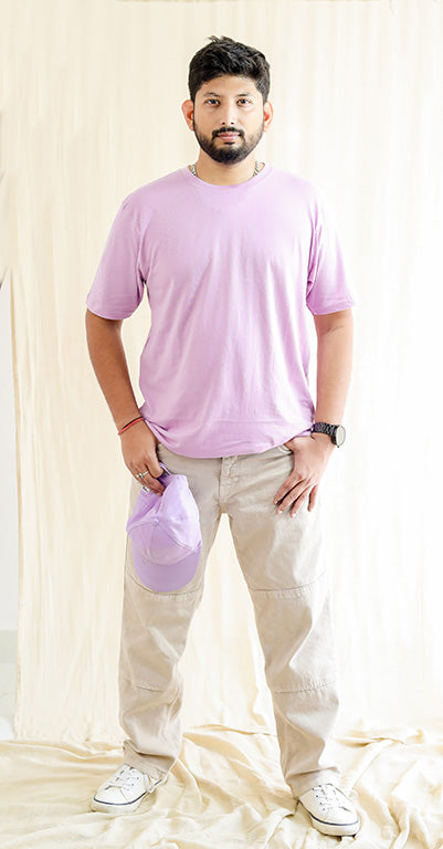 Ultra Soft Trendy 180 gsm pure cotton Lavender T-shirt - Men