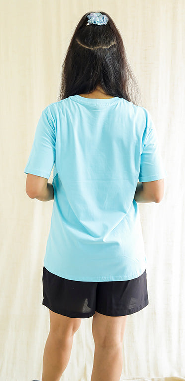 Ultra Soft Trendy 180 gsm pure cotton Sky Blue T-shirt - Women