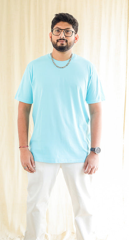 Ultra Soft Trendy 180 gsm pure cotton Sky Blue T-shirt - Men