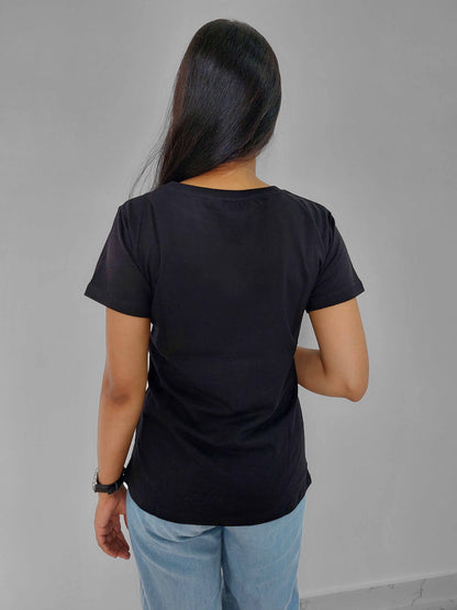 Ultra Soft Regular Black Tees for Women - MyTeez