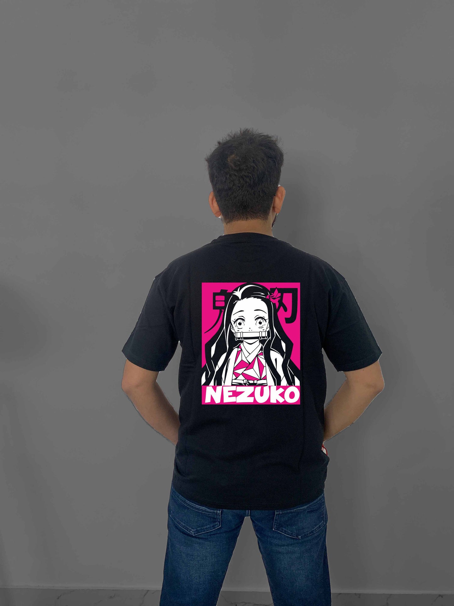 Nezuko Back Printed Oversized Demon Slayer Anime T-Shirt