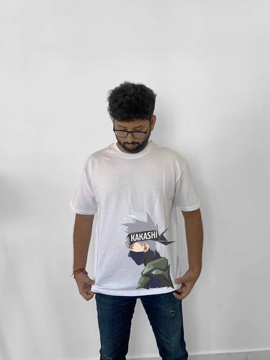 Naruto Side Face Front Printed Oversized Anime T-Shirt