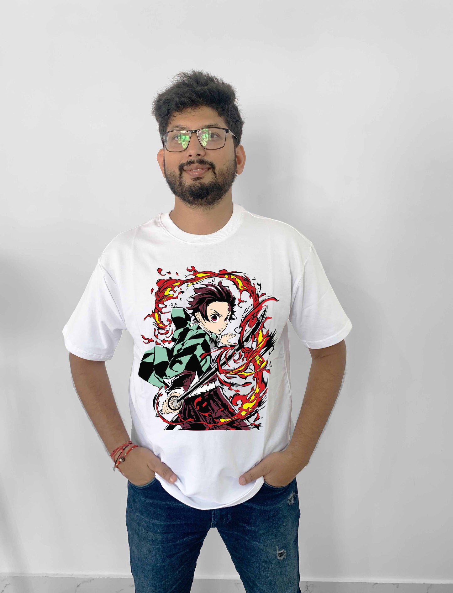 Demon Slayer Front Printed Oversized Anime T-Shirt