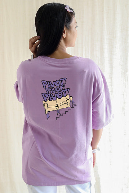 Friends design Pivot, Pivot, Pivot Oversized T-Shirt for Women with back and front print