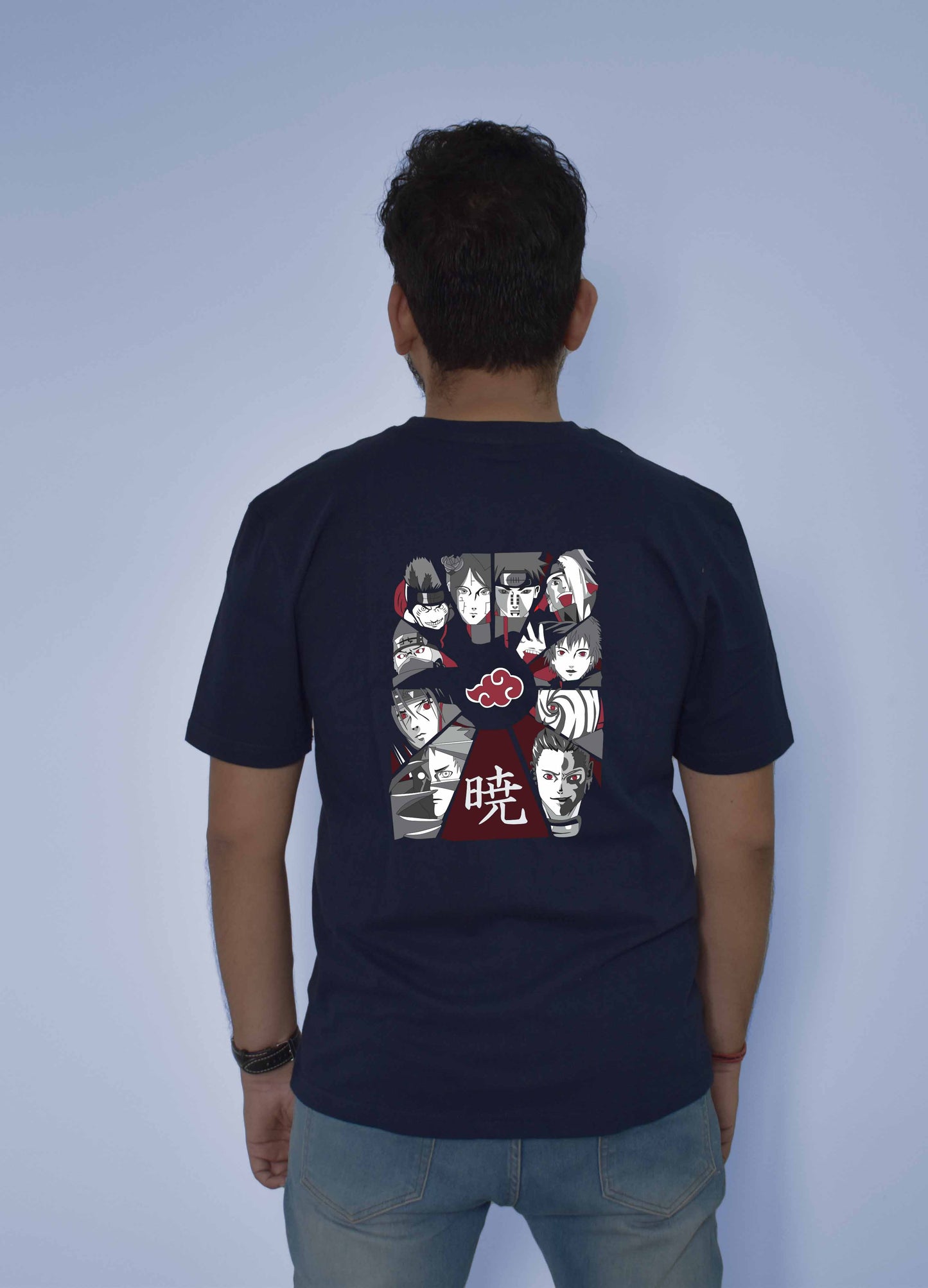 Naruto Characters Back Printed Regular Fit Anime T-Shirt