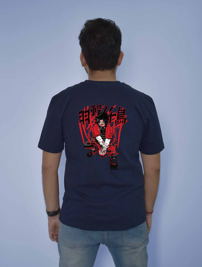 Naruto Red Design Back Printed Regular Fit Anime T-Shirt