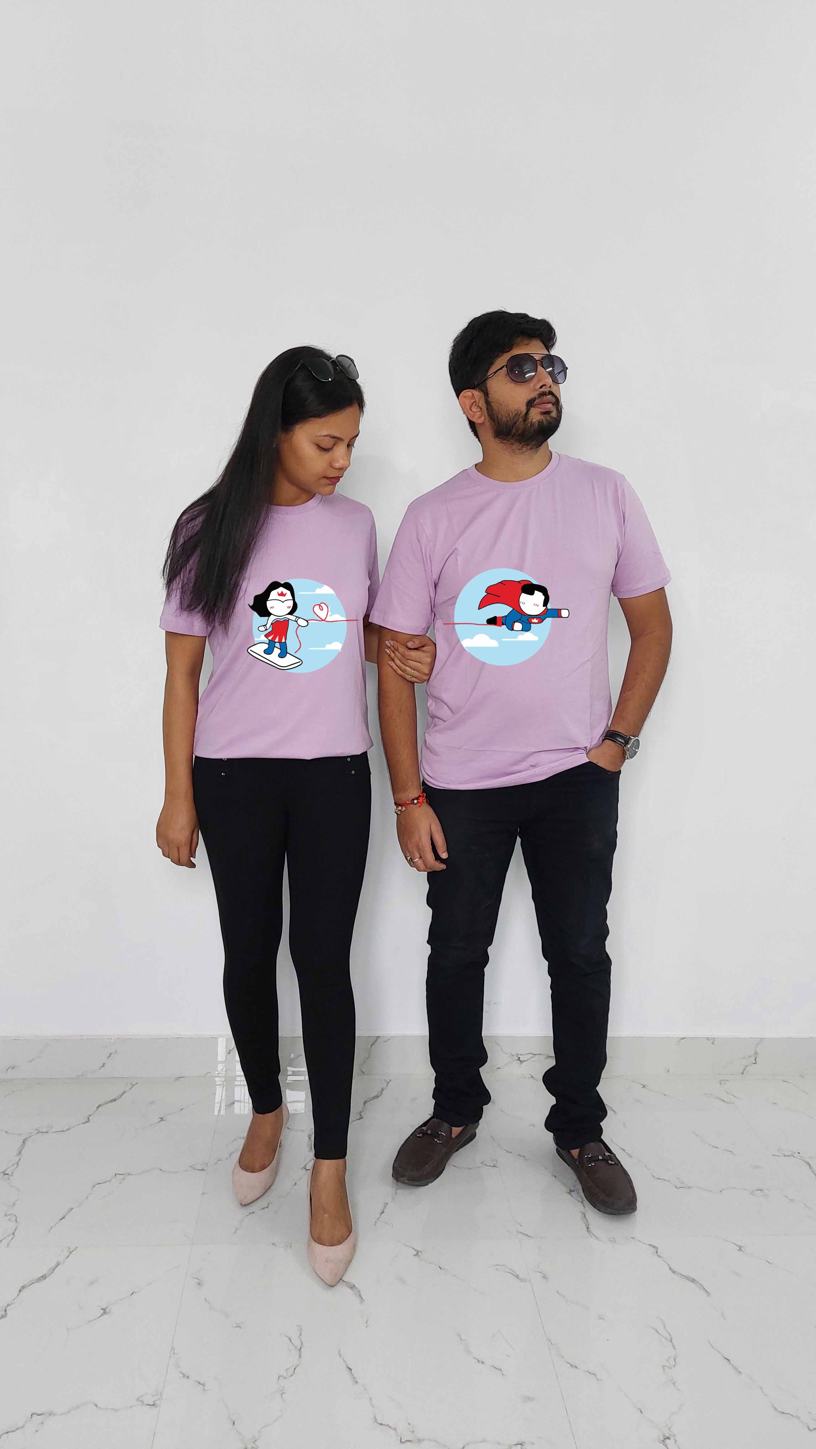 Superhero cheap couple shirts