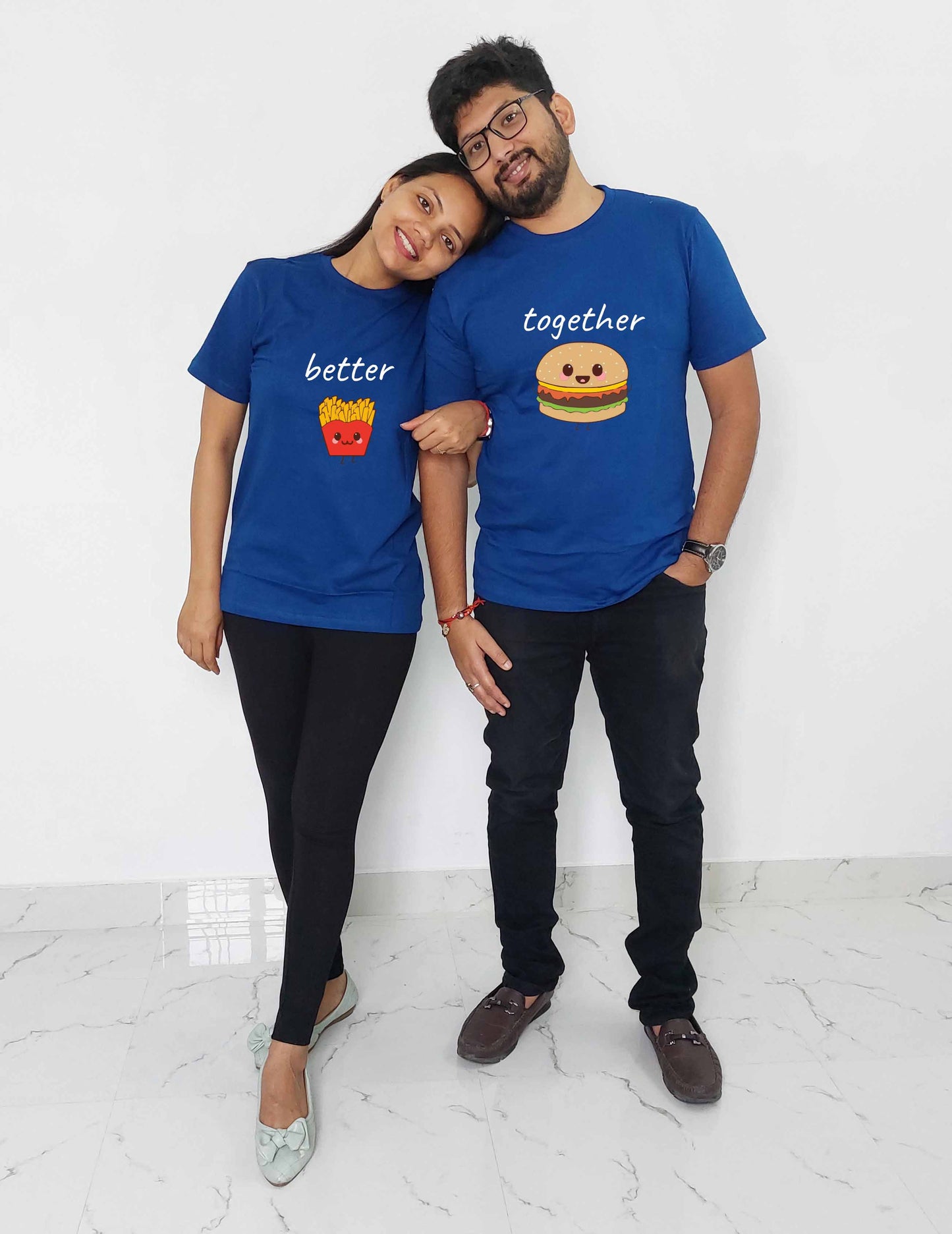 Burger and Fries Couple T-shirt: A Perfect Pair for Foodies