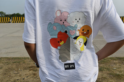 BTS Fandom Half Sleeve Oversized Tees For Women - MyTeez