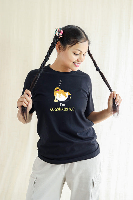 I am Egghausted Funny & Quirky T-shirt for Women