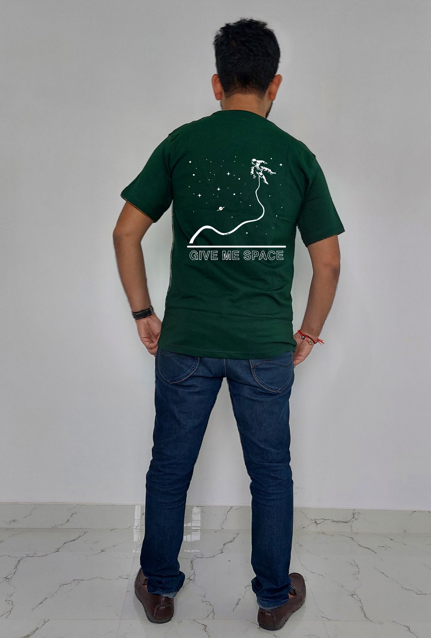 Isro Give Some Space Front and Back Printed Men T-shirt