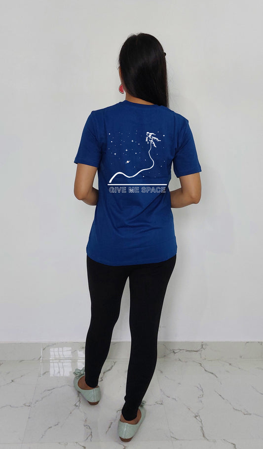 Isro Give Some Space Front and Back Printed Women T-shirt