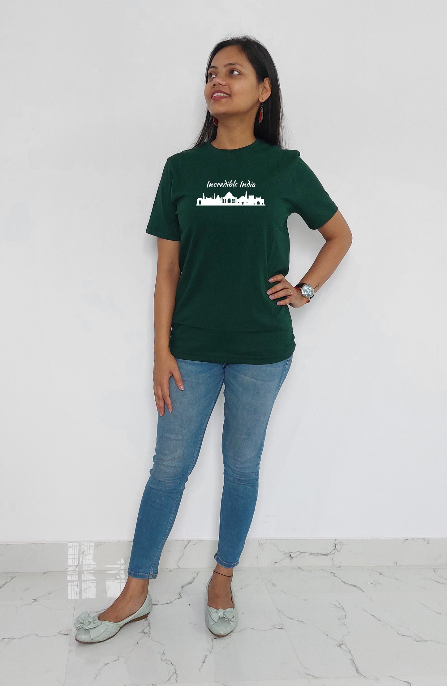 Incredible India Monument Front Printed T-shirt For Women