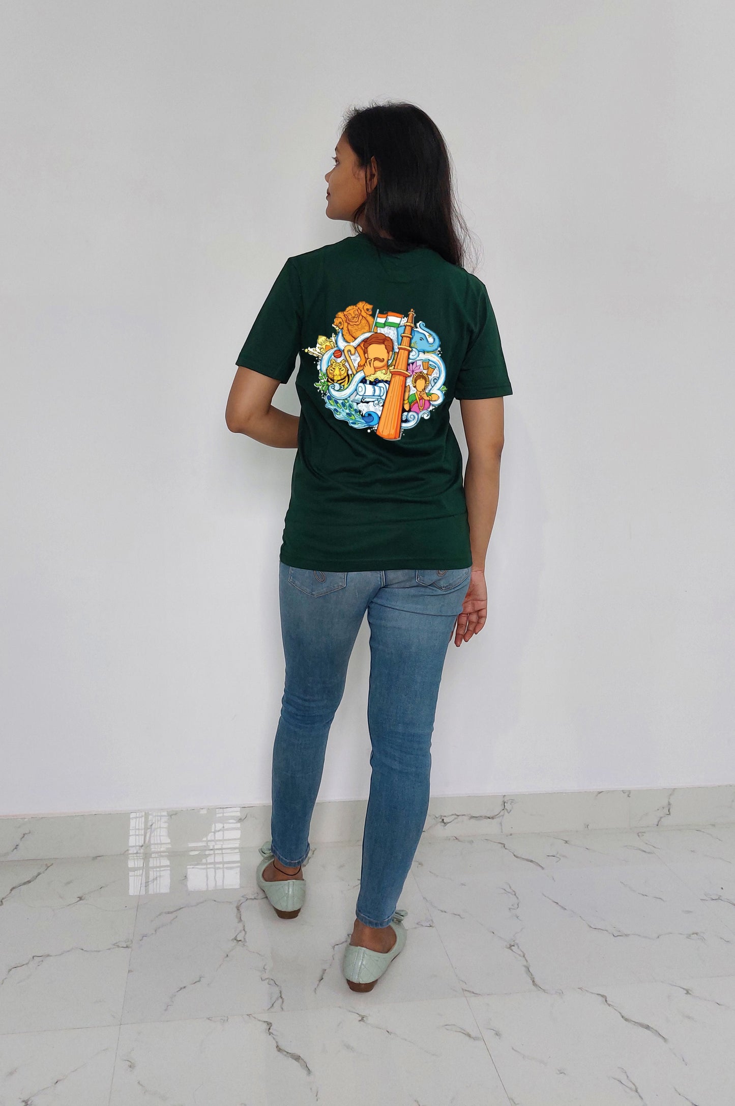 Republic Day Special India Front and Back Printed Women T-shirt