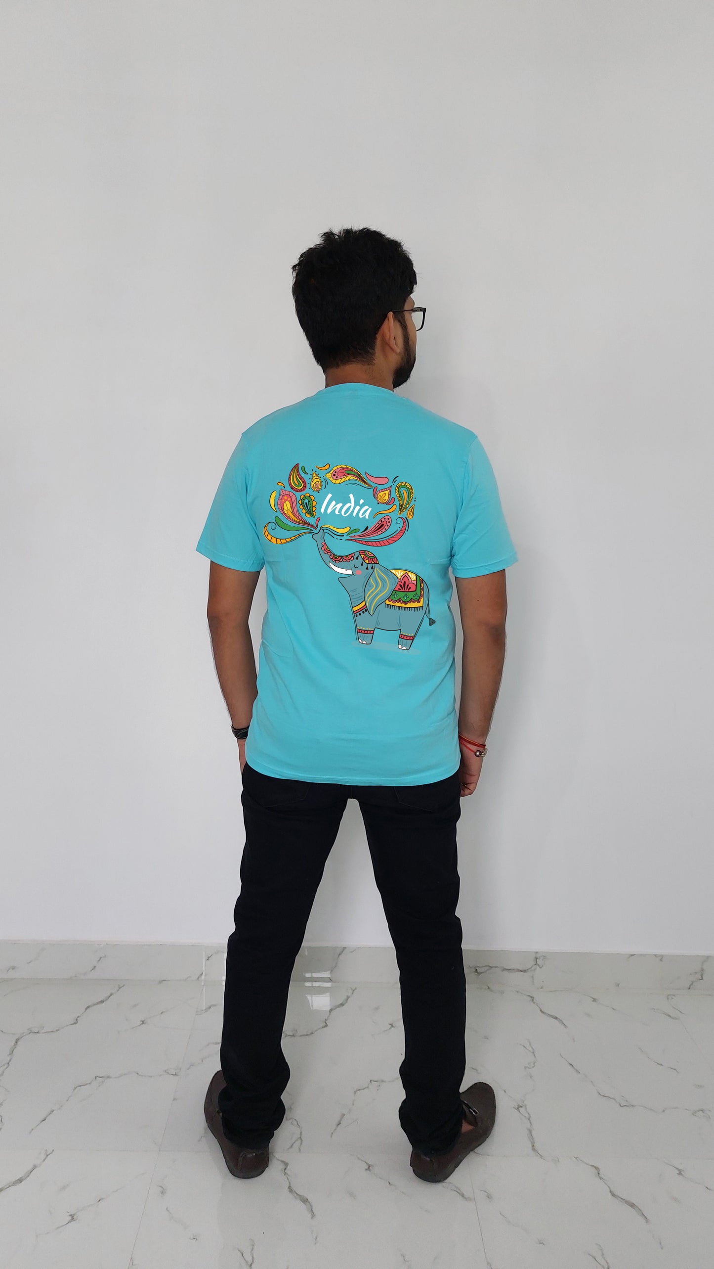 Beautiful Elephant with India Back and Front Printed Tshirt for Men