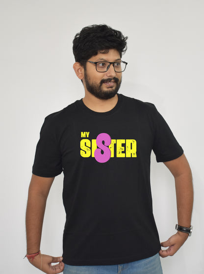 Cute sister and Panda Brother Sibling Tees Black - MyTeez