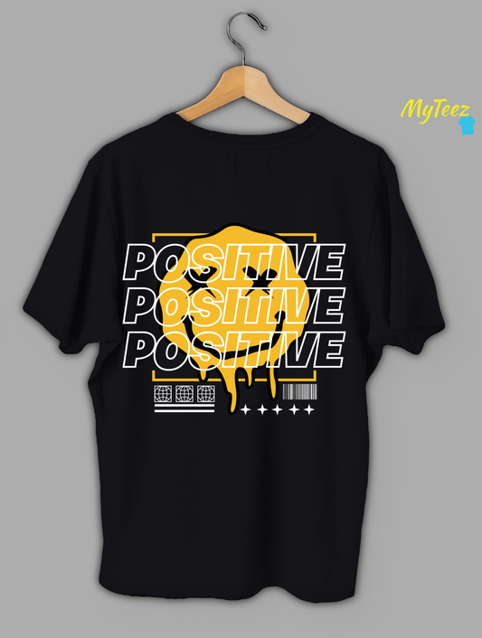 Positve with A Big Yellow Face Urban or Street wear Oversized Tees For Women - MyTeez