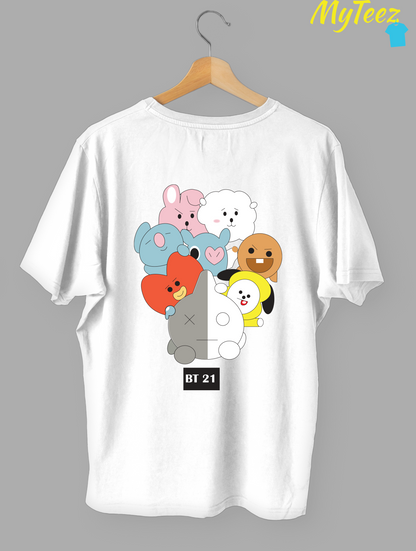 BTS Fandom Half Sleeve Oversized Tees For Women - MyTeez